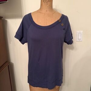 Lauren Ralph Lauren Jeans Blue Nautical Button T-Shirt